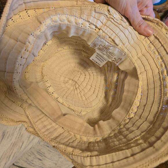 Cappelli Straworld lace striped bucket hat OS - Picture 3 of 4